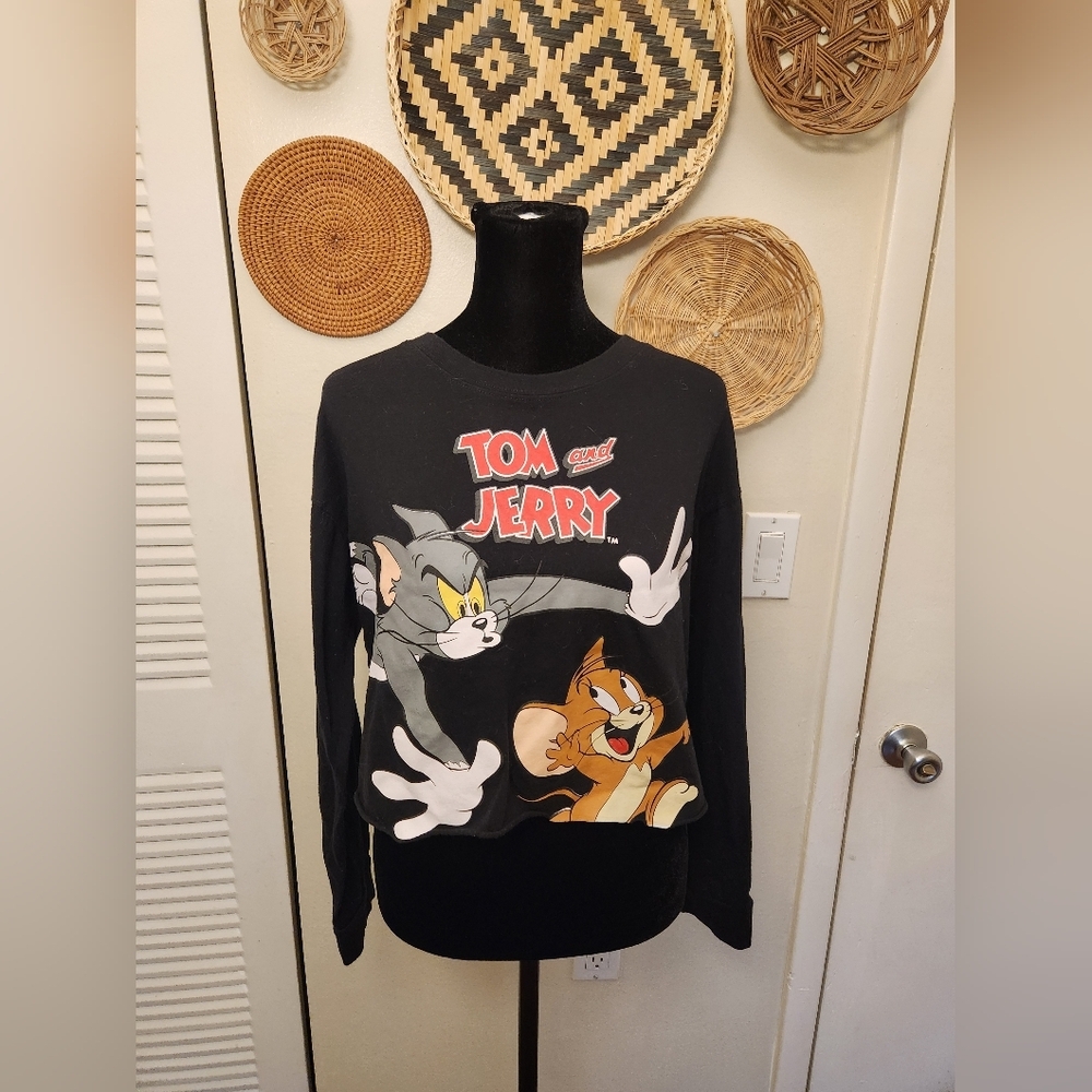 Tom and Jerry Black Graphic Sweatshirt - Picture 6 of 11